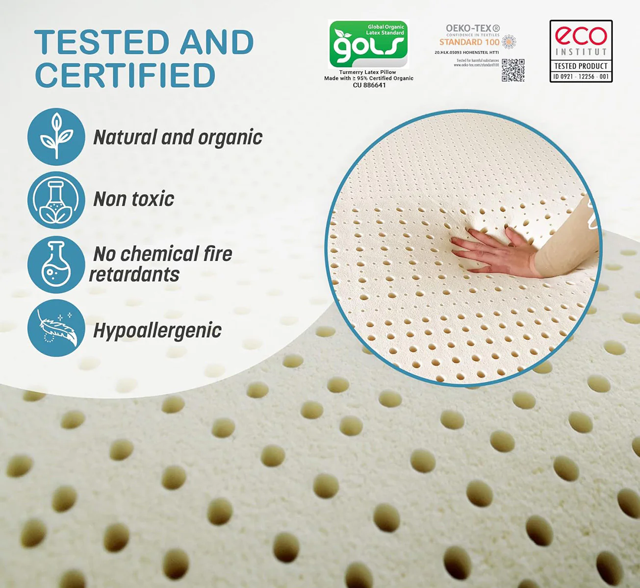 7 Zone Organic Latex Mattress Topper - Image 3