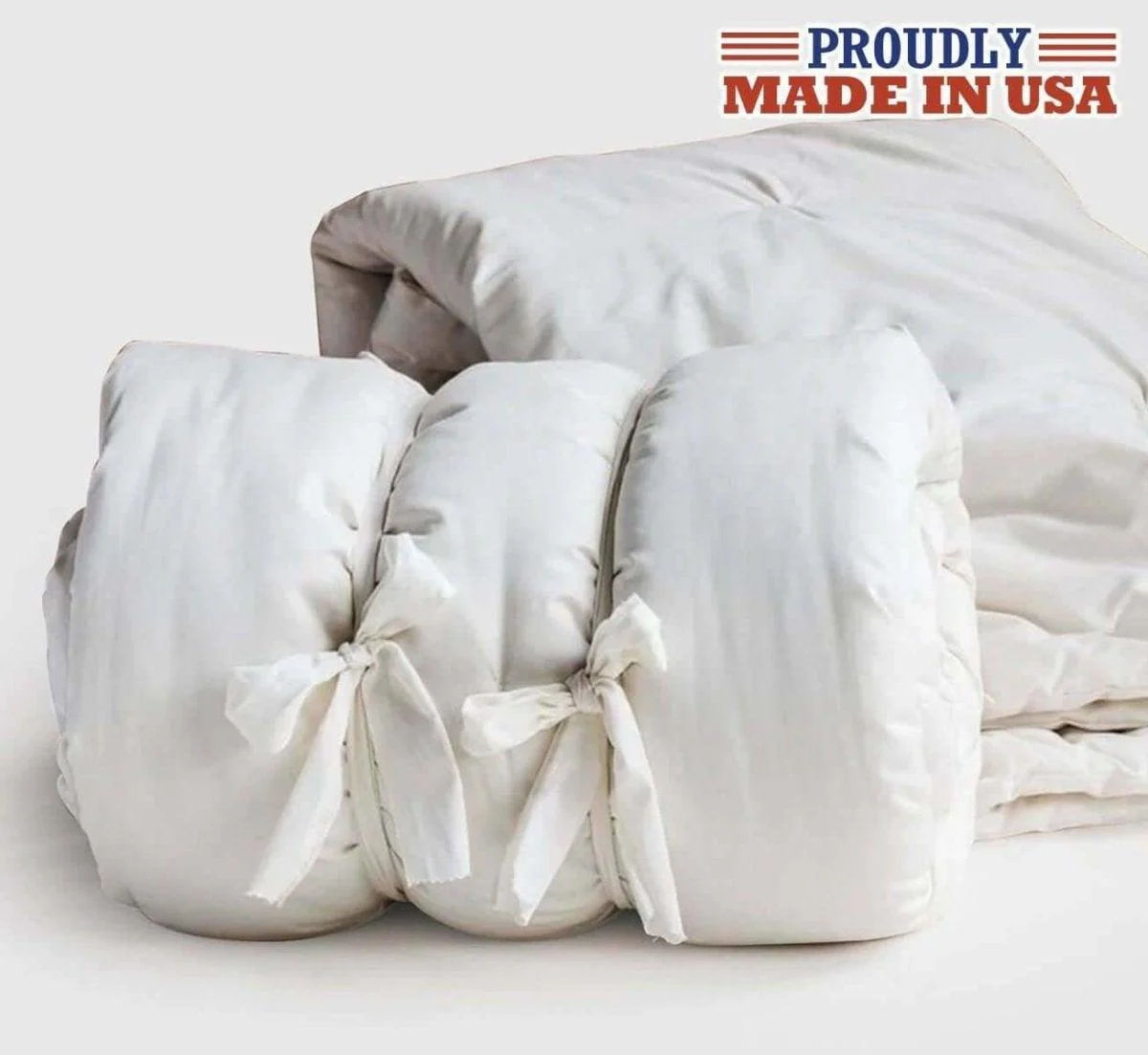 Made in USA Medium Weight Natural Wool Comforter - Image 2