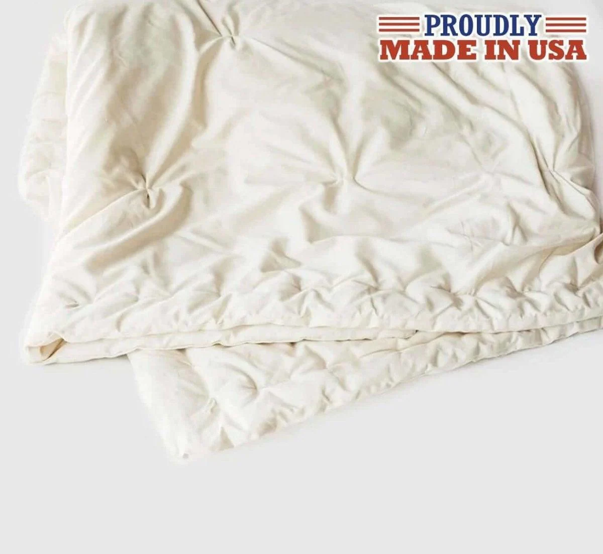 Made in USA Medium Weight Natural Wool Comforter - Image 3
