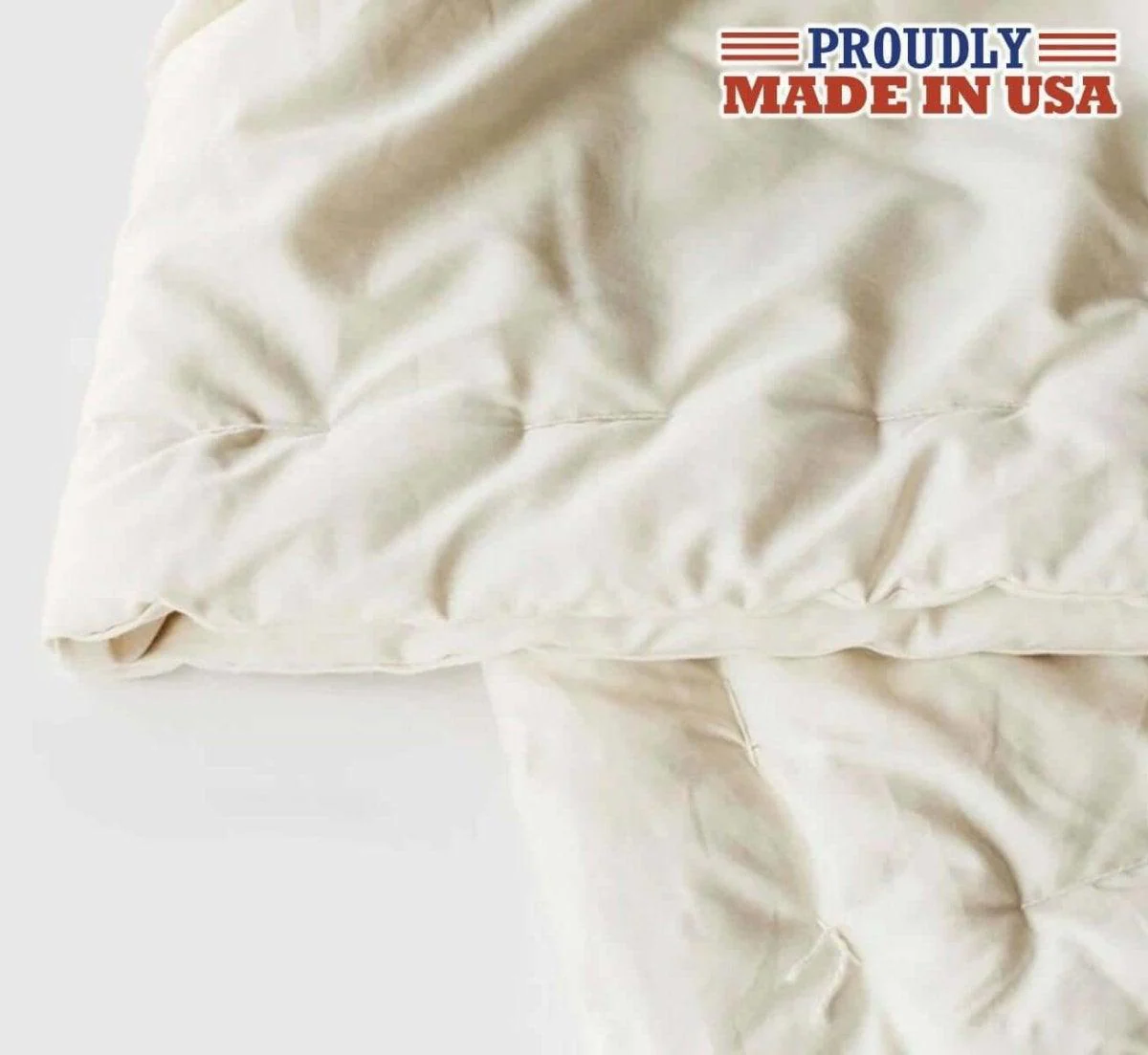 Made in USA Medium Weight Natural Wool Comforter - Image 4