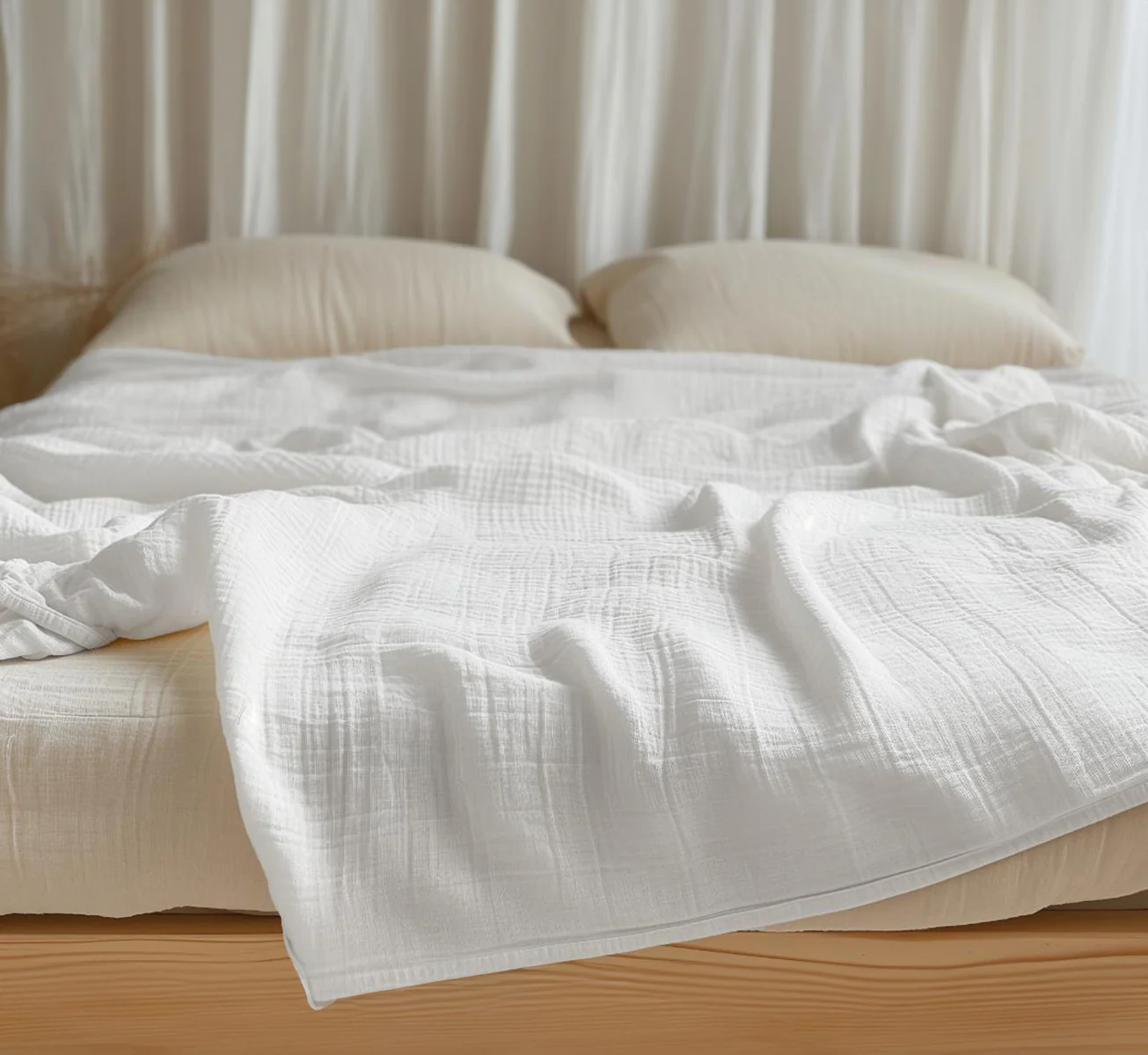 Organic Cotton Crinkled Reversible Muslin Blankets - Image 5